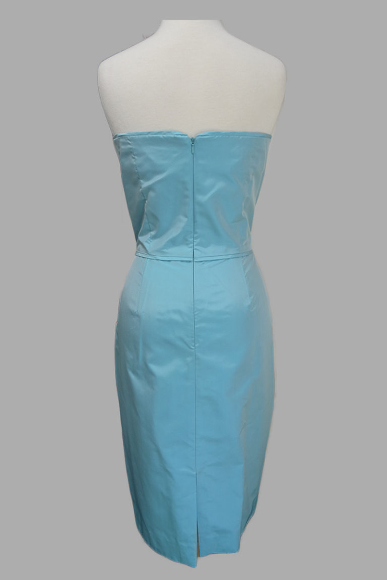 turquoise blue strapless dress