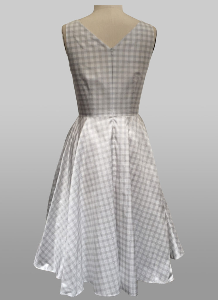 silver check dress