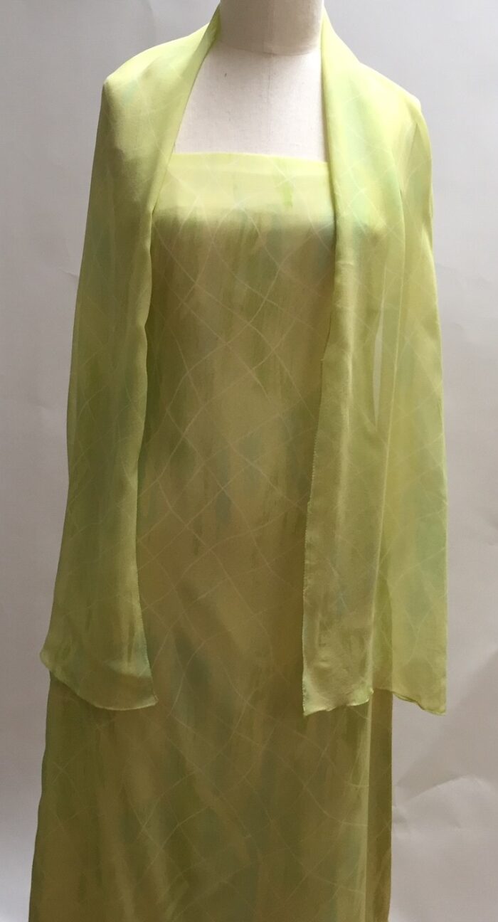 silk green chiffon shawl