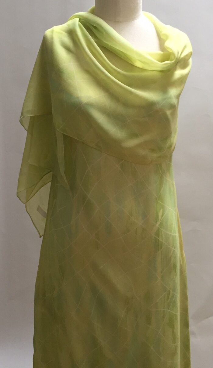 celery green silk shawl
