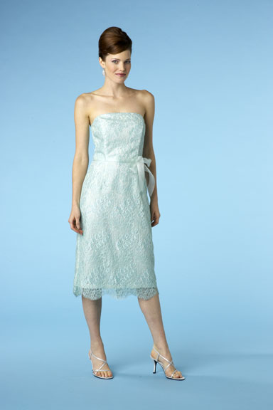 aqua lace dress stapless tea length