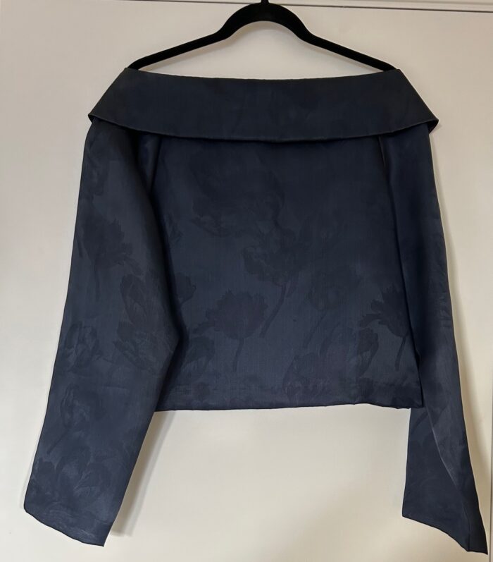 navy silk short jacket