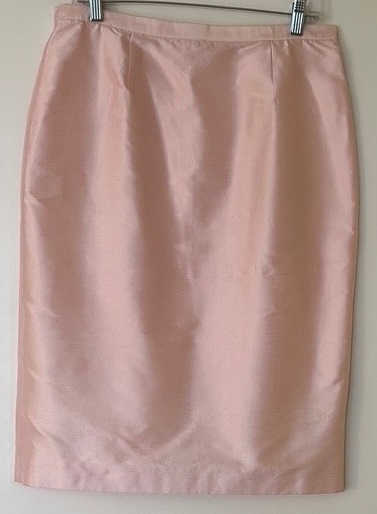 classic pink silk skirt