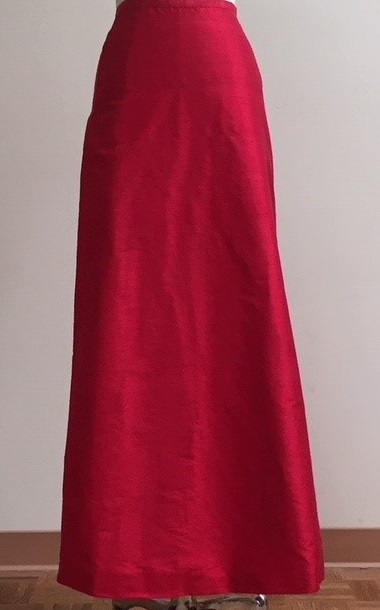 Red Silk Dupioni skirt