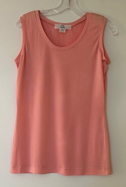 pink silk knit tank top